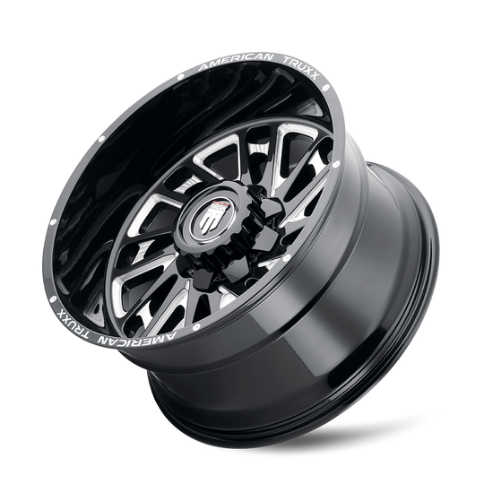 AT1905-2170M-24 - American Truxx Blade 20X10 8X170 /  ET -24mm Gloss Black Milled - American Truxx Wheels Canada