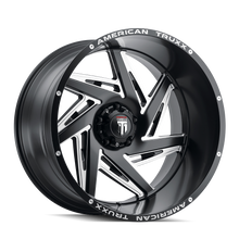 Load image into Gallery viewer, AT1906-24483M-76 - American Truxx Spiral 24X14 6X139.7 /  ET -76mm Satin Black Milled - American Truxx Wheels Canada