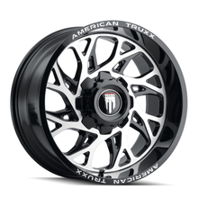 Charger l'image dans la galerie, AT1913-24481M-76 - American Truxx Destiny 24X14 8X165.1 /  ET -76mm Gloss Black Milled - American Truxx Wheels Canada