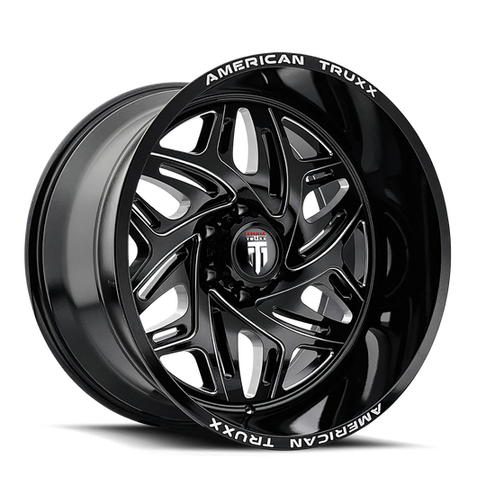 AT1914-2970BM - American Truxx Euphoria 20X9 8X170 /  ET 0mm Gloss Black Milled - American Truxx Wheels Canada