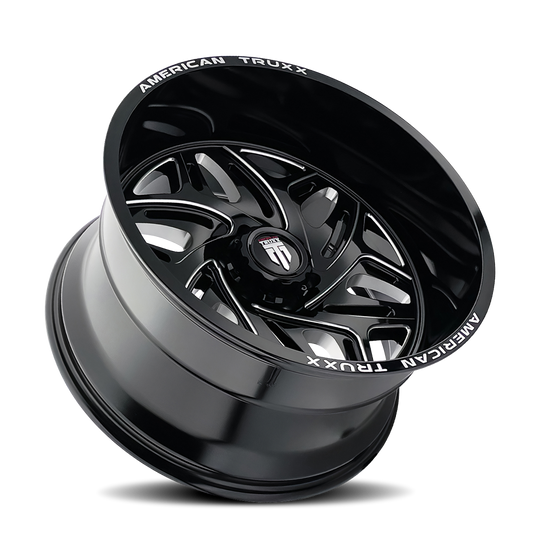 AT1914-2983BM - American Truxx Euphoria 20X9 6X139.7 /  ET 0mm Gloss Black Milled - American Truxx Wheels Canada