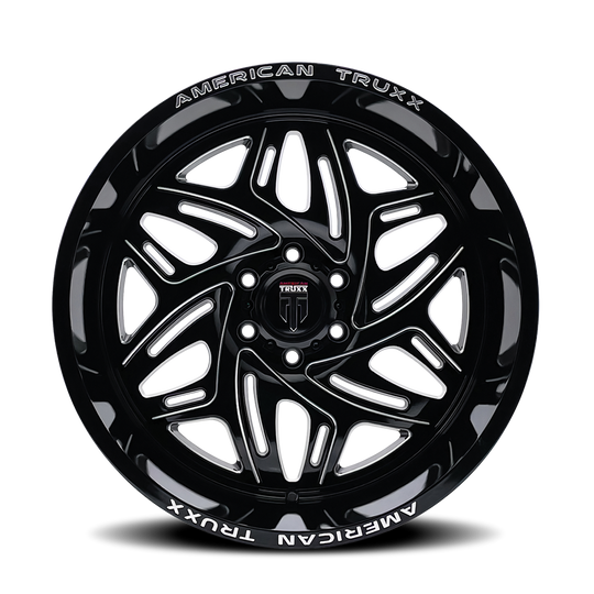 AT1914-2970BM - American Truxx Euphoria 20X9 8X170 /  ET 0mm Gloss Black Milled - American Truxx Wheels Canada