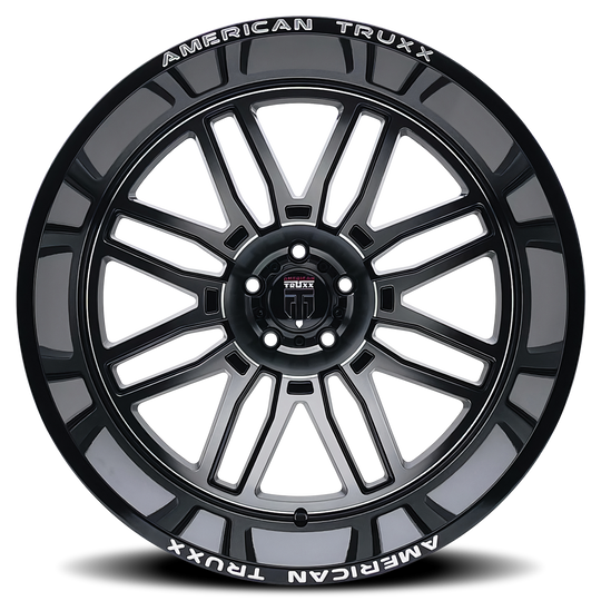 AT1915-2183BM - American Truxx Restless 20X10 6X139.7 /  ET -25mm Gloss Black Machined - American Truxx Wheels Canada