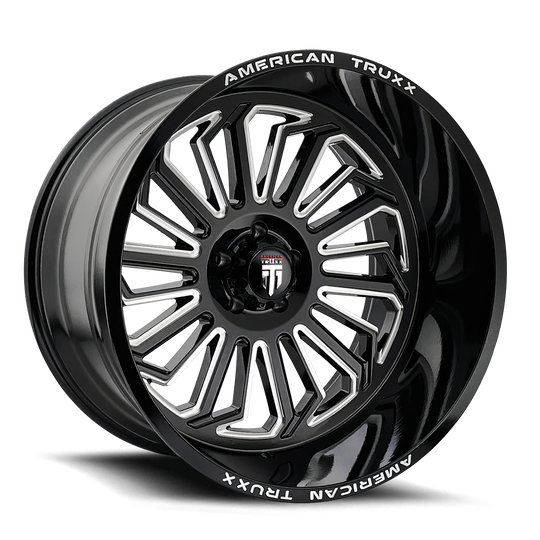 AT1916-2270M - American Truxx Butcher 20X12 8X170 /  ET -25mm Gloss Black Milled - American Truxx Wheels Canada