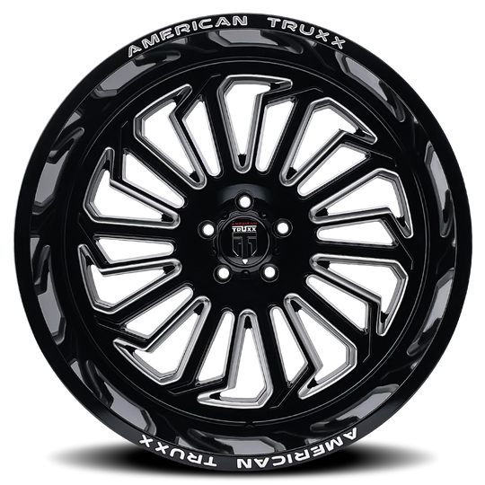 AT1916-24436M - American Truxx Butcher 24X14 6X135 /  ET -76mm Gloss Black Milled - American Truxx Wheels Canada