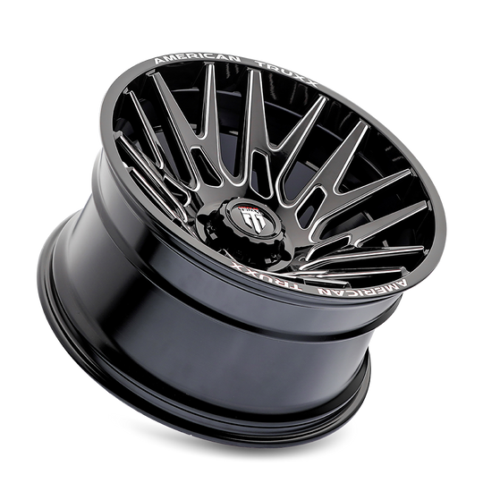AT1919-22236BM - American Truxx Evolution 22X12 6X135 /  ET -44mm Gloss Black Milled - American Truxx Wheels Canada