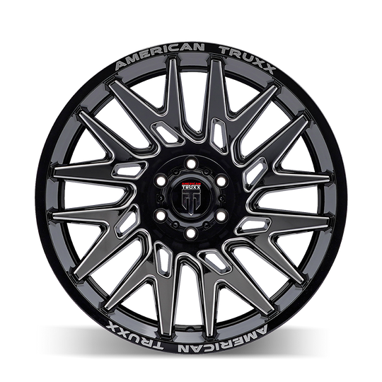 AT1919-22278MB - American Truxx Evolution 22X12 8X180 -44mm Black And Milled - American Truxx Wheels Canada