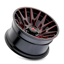 Load image into Gallery viewer, AT1919-22281BTR - American Truxx Evolution 22X12 8X165.1 /  ET -44mm Gloss Black Prizm Red - American Truxx Wheels Canada