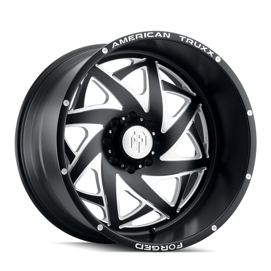 ATF1910-24478-76M - American Truxx Kronos 24X14 8X180 /  ET -76mm Matte Black Milled - American Truxx Wheels Canada
