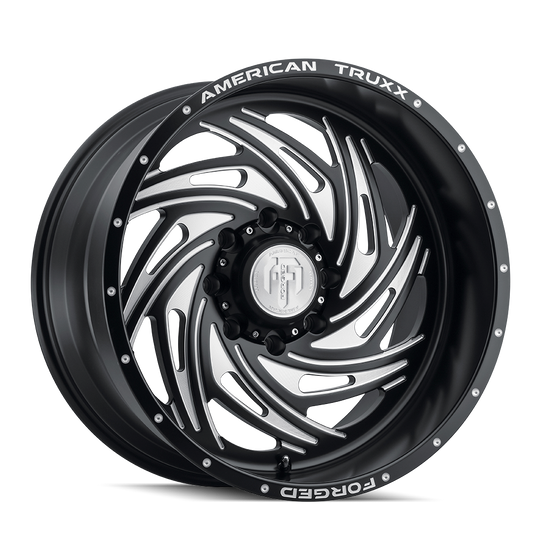 ATF1911-22270-44M - American Truxx Twisted 22X12 8X170 /  ET -44mm Matte Black Milled - American Truxx Wheels Canada