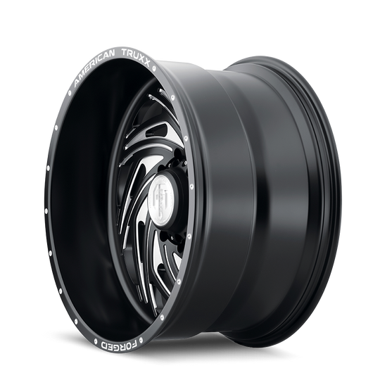 ATF1911-22278-44M - American Truxx Twisted 22X12 8X180 /  ET -44mm Matte Black Milled - American Truxx Wheels Canada