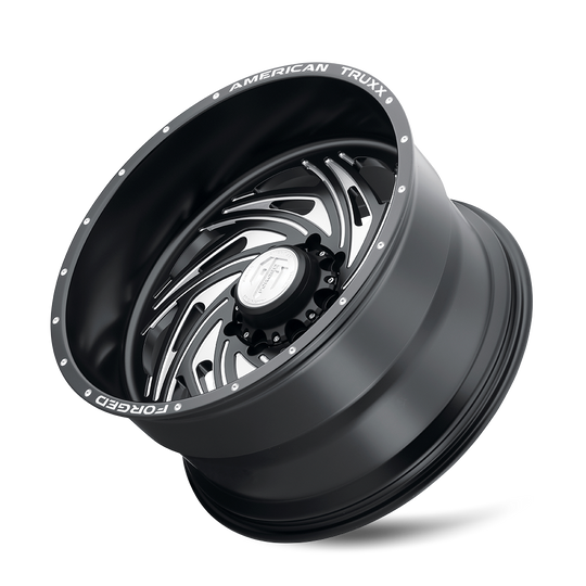 ATF1911-22278-44M - American Truxx Twisted 22X12 8X180 /  ET -44mm Matte Black Milled - American Truxx Wheels Canada