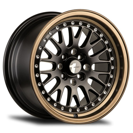 AV121680MA25BZ - Avid.1 AV-12 16X8 4X100 / 4X114.3 25mm Black With Bronze Lip - Avid.1 Wheels Canada