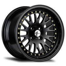 Load image into Gallery viewer, AV1215804C25BG - Avid.1 AV-12 15X8 4X100 25mm Matte Black With Gold - Avid.1 Wheels Canada