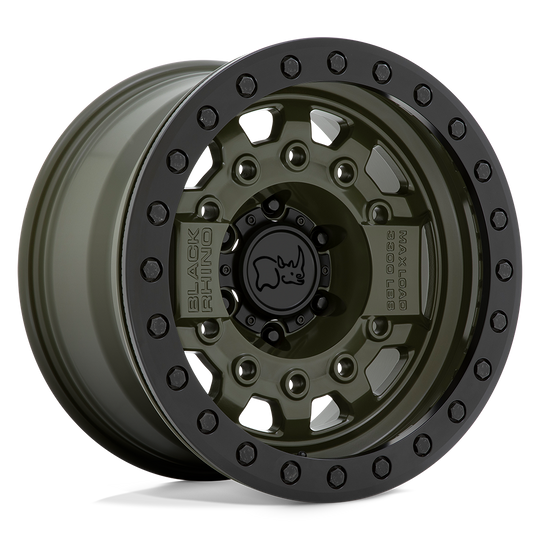1785AVG006140N12 - Black Rhino Avenger Beadlock 17X8.5 6X139.7  0mm Olive Drab Green W/ Black Hardware - Black Rhino Wheels Canada