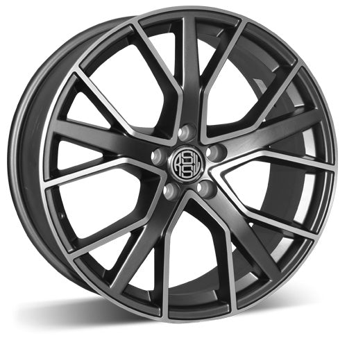 AVW963QGMF - RSSW Quattro 19X8.5 5X112 ET 35MM Bore 66.6MM Machined Gun Metal - RSSW Wheels Canada