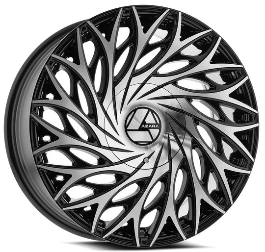 AZA-52520853235BM - Azara AZA-525 20X8.5 5X114.3 / 5X108 35mm Black & Machined - Azara Wheels Canada
