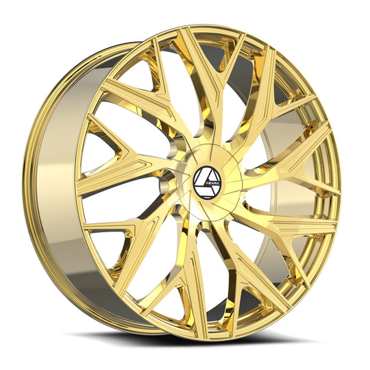 AZA-52722853838NG - Azara AZA-527 22X8.5 5X120 / 5X114.3 38mm Gold - Azara Wheels Canada