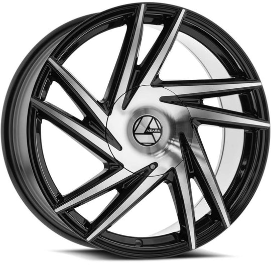 AZA-5291882335BM-I - Azara AZA-529 18X8 5X114.3 / 5X100 35mm Black & Machined - Azara Wheels Canada