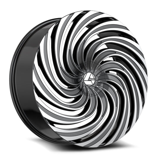 AZA-5352295BL15BM - Azara AZA-535 22X9.5 Blank 15mm Gloss Black & Machined - Azara Wheels Canada