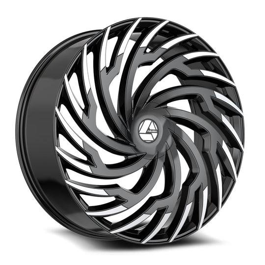 AZA-5361883835BM - Azara AZA-536 18X8 5X120 / 5X114.3 35mm Gloss Black & Machined - Azara Wheels Canada