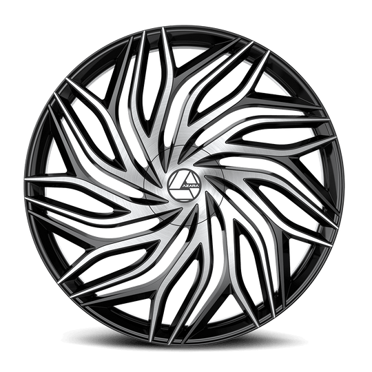 AZA-5371883635BM - Azara AZA-537 18X8 5X112 35mm Gloss Black & Machined - Azara Wheels Canada