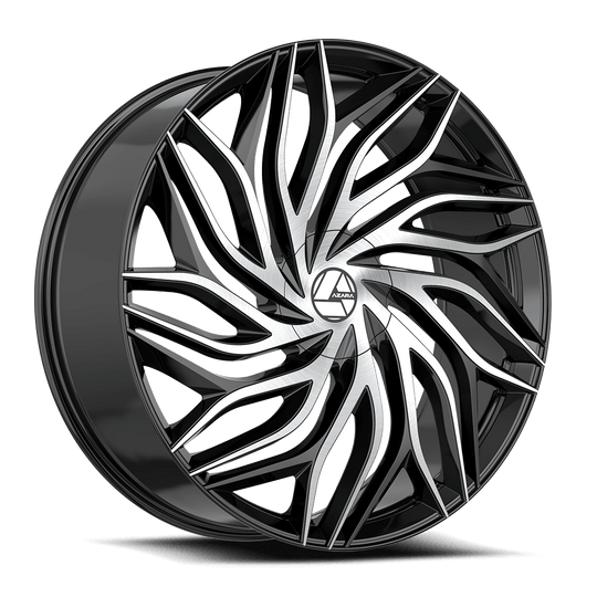 AZA-5371883635BM - Azara AZA-537 18X8 5X112 35mm Gloss Black & Machined - Azara Wheels Canada
