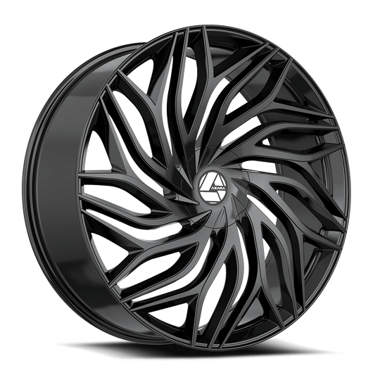 AZA-5372895BL15GB - Azara AZA-537 28X9.5 Blank 15mm Gloss Black - Azara Wheels Canada