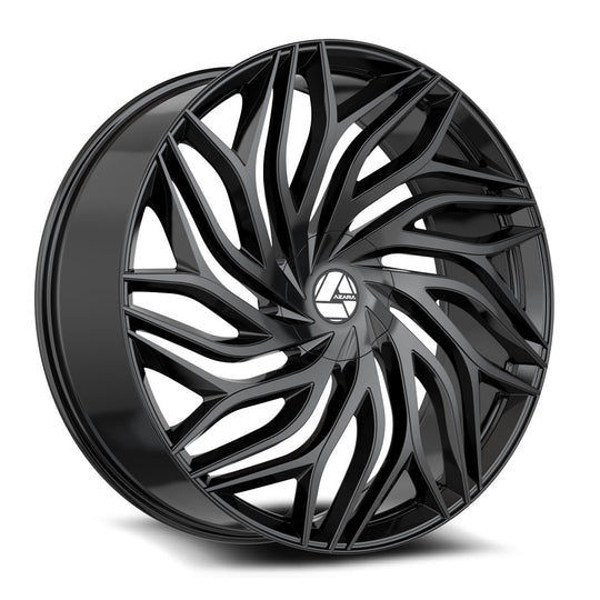 AZA-53722953915GB - Azara AZA-537 22X9.5 5X115 / 5X120.65 15mm Gloss Black - Azara Wheels Canada