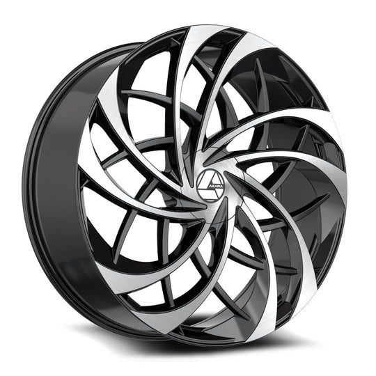 AZA-54022853838BM - Azara AZA-540 22X8.5 5X114.3 / 5X120.65 38mm Gloss Black & Machined - Azara Wheels Canada