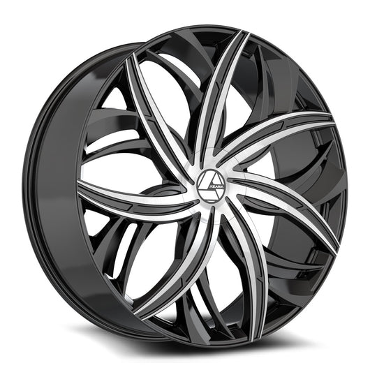 AZA-5411882335BM - Azara AZA-541 18X8 5X100 / 5X114.3 35mm Gloss Black & Machined - Azara Wheels Canada