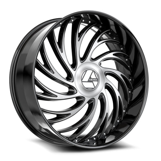 AZX-1011882335BM - Azara AZX-101 18X8 5X100 / 5X114.3 35mm Gloss Black & Machined - Azara Wheels Canada