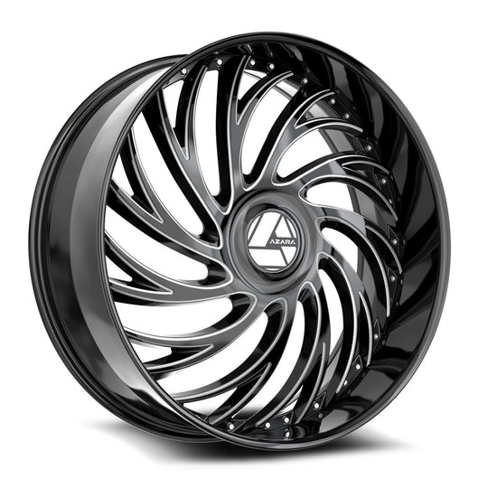 AZX-1011882335GBM - Azara AZX-101 18X8 5X100 / 5X114.3 35mm Gloss Black & Milled - Azara Wheels Canada