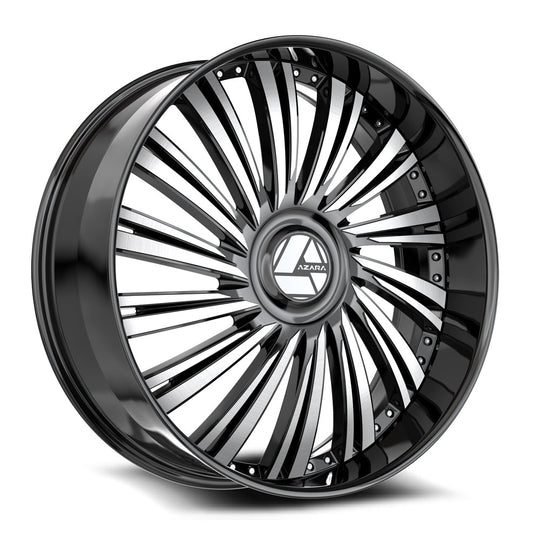 AZX-1022695BL15BM - Azara AZX-102 26X9.5 Blank 15mm Gloss Black & Machined - Azara Wheels Canada