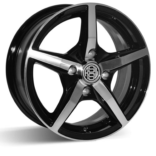 AZZ440JBMF - RSSW Jazz 14X6 4X100 ET 38MM Bore 73.1MM Black and Machined Face - RSSW Wheels Canada