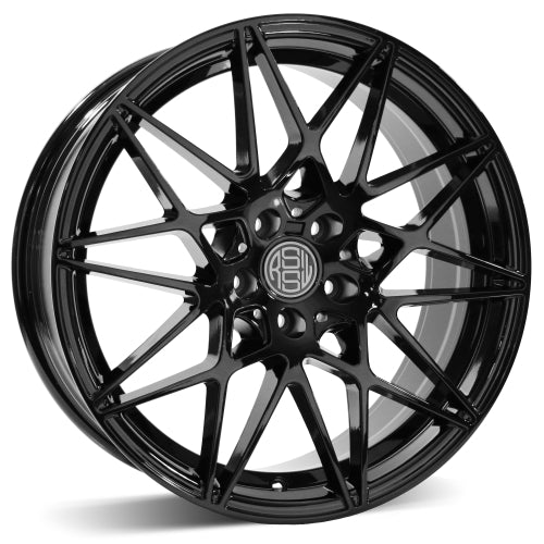 AZZ763STGB - RSSW Super Tourer 17X7.5 5X112 ET 33MM Bore 66.6MM Gloss Black - RSSW Wheels Canada
