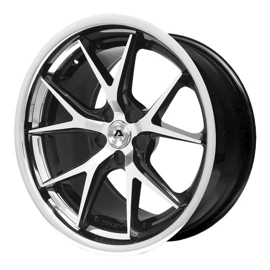 AVS3-22055235MS - Adventus AVS-3 22X10.5 5X120 35mm Gloss Black Machined with a Chrome Stainless Steel Lip - Adventus Wheels Canada