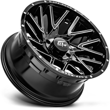 Charger l'image dans la galerie, GT32212448180GBM - GT Offroad Aggression 22X12 8X180 ET -44mm Gloss Black Milled - GT Offroad Wheels Canada