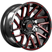 Load image into Gallery viewer, GT Offroad Aggression 22X12 6X139.7 ET -44mm Gloss Black Milled Red