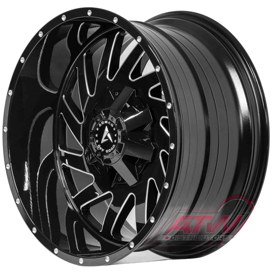 A101-2010-36-134 - Armed OffRoad Aggressor 20X10 8X165.1 ET -24mm Gloss Black Milled - Armed OffRoad Wheels Canada