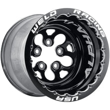 Load image into Gallery viewer, 83B-513B274CB - Weld Racing Alpha-1 15X13 5X120.65 ET -127mm Black Center - Black Shell - Weld Racing Wheels Canada