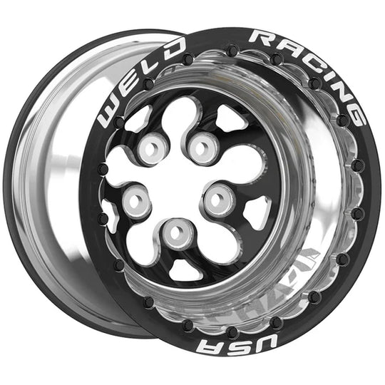 83B-515280CB - Weld Racing Alpha-1 15X15 5X120.65 ET -76mm Black Center - Polished Shell - Weld Racing Wheels Canada