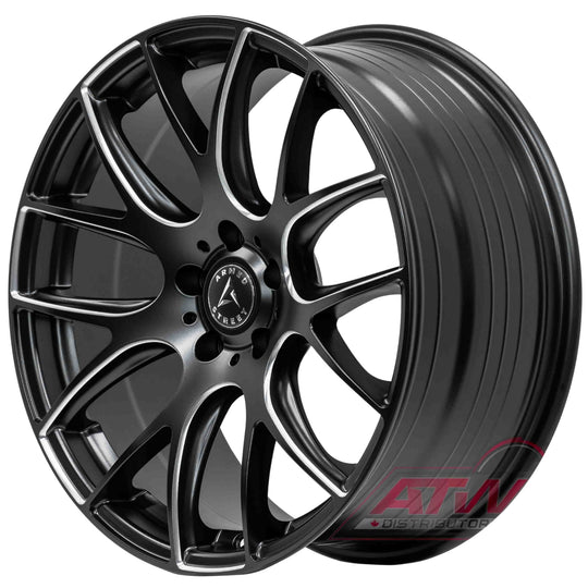 B122-2085-20-112 - Armed Street Ammo 20X8.5 5X115 ET 20mm Satin Black Milled - Armed Street Wheels Canada
