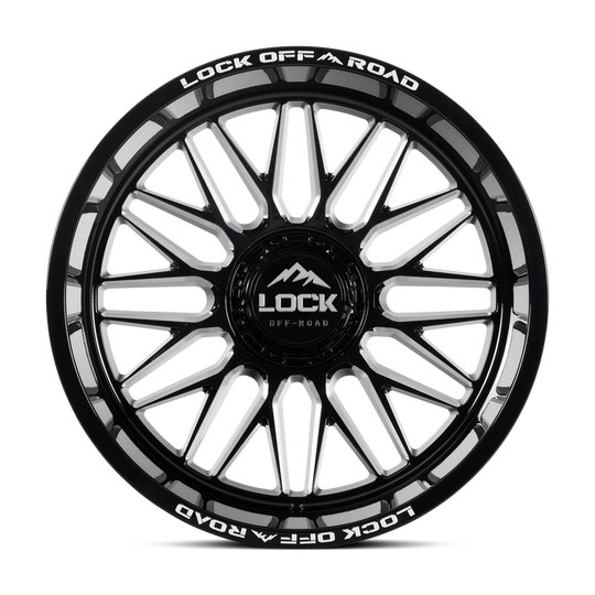 APEX-2921GBM - Lock Extreme Apex 20X9 5X127 / 5X139.7 ET 1mm Gloss Black Milling - Lock Extreme Wheels Canada