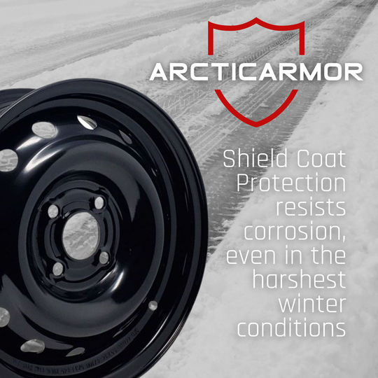 SW16013 - Krypton Steel Wheel 16X6.5 5X105 ET 40mm Bore 56.6 Black ArcticArmor Shield Coat - Krypton Wheels Canada