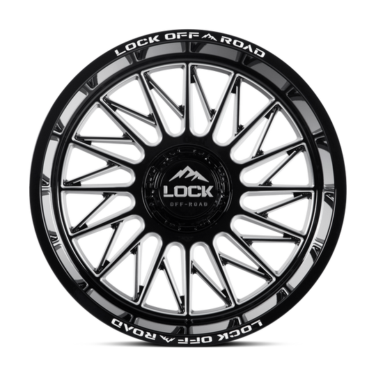 ASSAULT-2186GBM - Lock Extreme Assault 20X10 8X165.1 ET -18mm Gloss Black Milling - Lock Extreme Wheels Canada