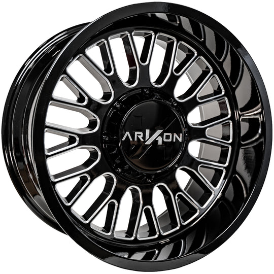 K20120108245 - Arkon Athos 20X10 8X165.1 -25mm Gloss Black with Milled Edges - Arkon Wheels Canada