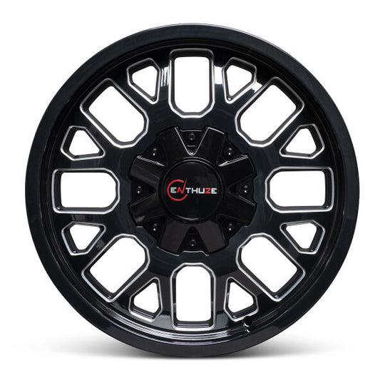 ENTP802AD-2090X18 - Enthuze Attitude 20X9 8X180 18mm Gloss Black Milled - Enthuze Wheels Canada