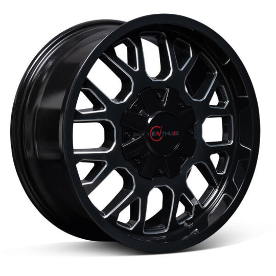 ENTP802AD-2090X18 - Enthuze Attitude 20X9 8X180 18mm Gloss Black Milled - Enthuze Wheels Canada
