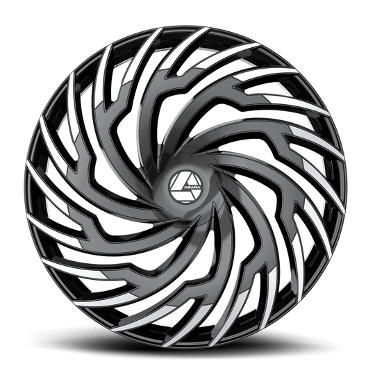 AZA-5363095BL15BM - Azara AZA-536 30X9.5 Blank 15mm Gloss Black & Machined - Azara Wheels Canada